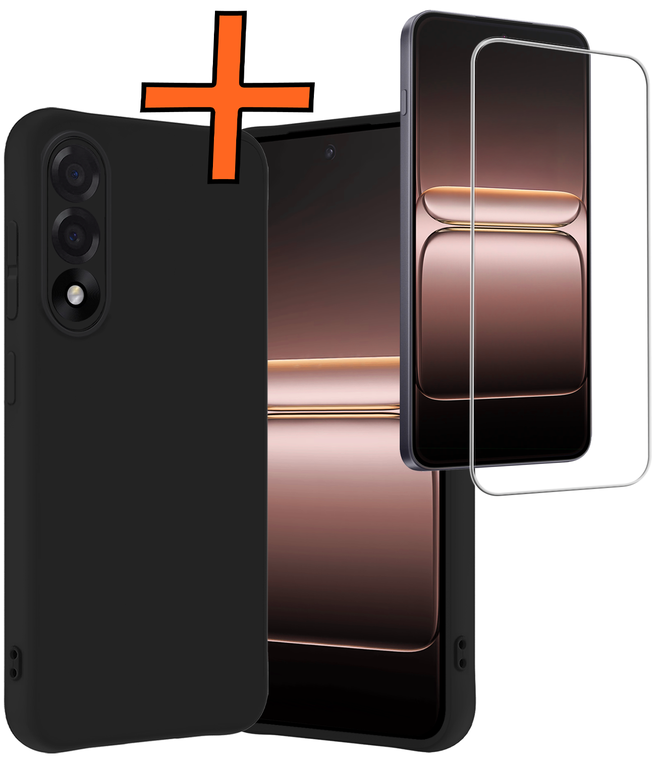 Nomfy Nomfy OnePlus Nord 5 Hoesje Siliconen Met Screenprotector - Zwart