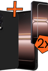 Nomfy Nomfy OnePlus Nord 5 Hoesje Siliconen Met 2x Screenprotector - Zwart