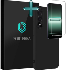 Forterra Forterra OnePlus Nord 5 Hoesje Siliconen Met Screenprotector - Zwart
