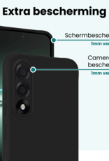 Forterra Forterra OnePlus Nord 5 Hoesje Siliconen Met 2x Screenprotector - Zwart
