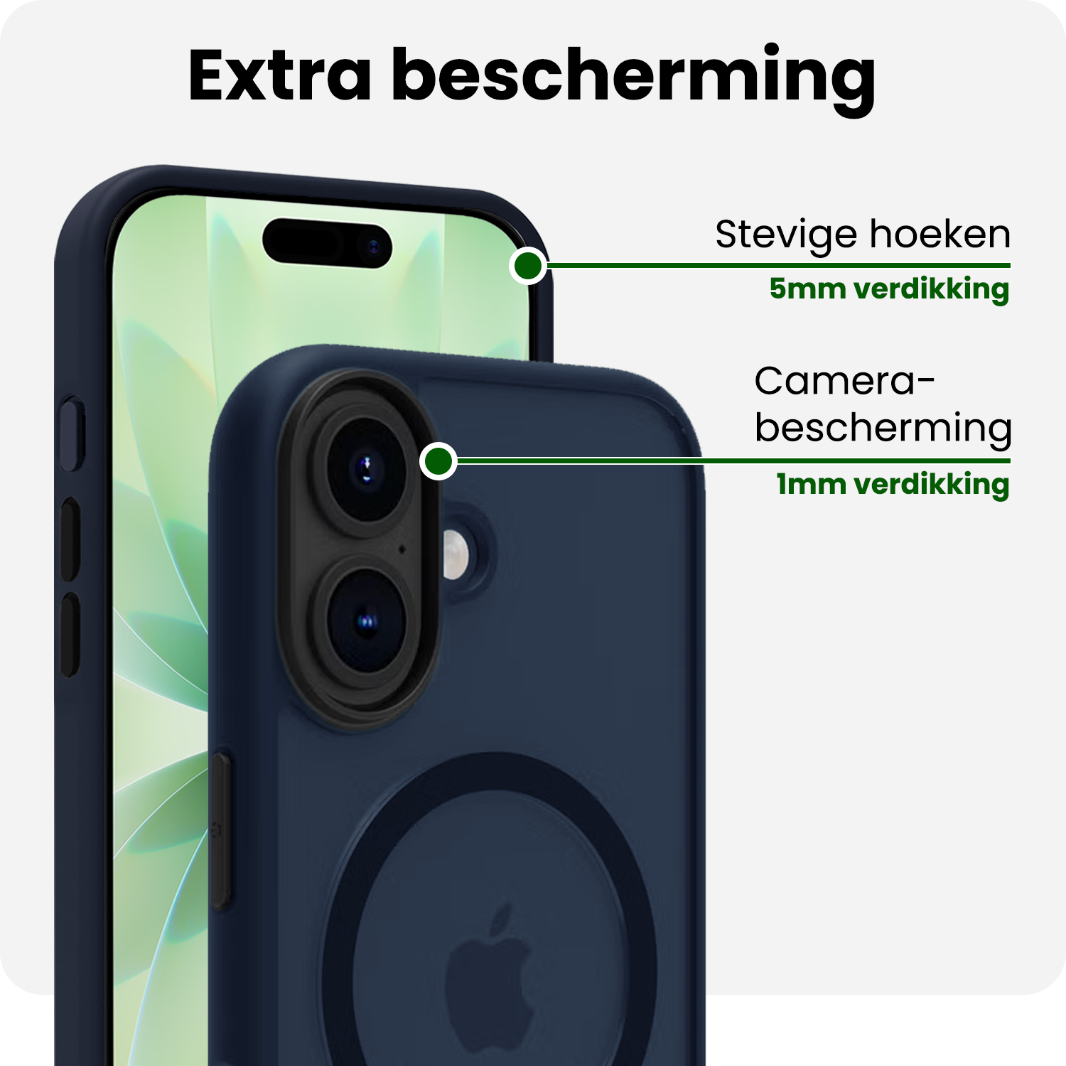 BASEY. BASEY. iPhone 17 Magsafe Hoesje Donkerblauw Met Screenprotector