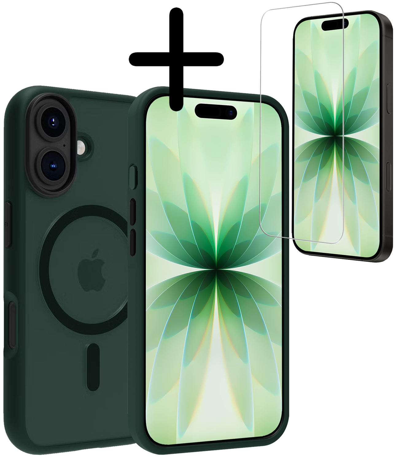 BASEY. BASEY. iPhone 17 Magsafe Hoesje Donkergroen Met Screenprotector