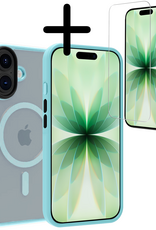 BASEY. BASEY. iPhone 17 Magsafe Hoesje Lichtblauw Met Screenprotector