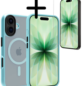BASEY. BASEY. iPhone 17 Magsafe Hoesje Lichtblauw Met Screenprotector