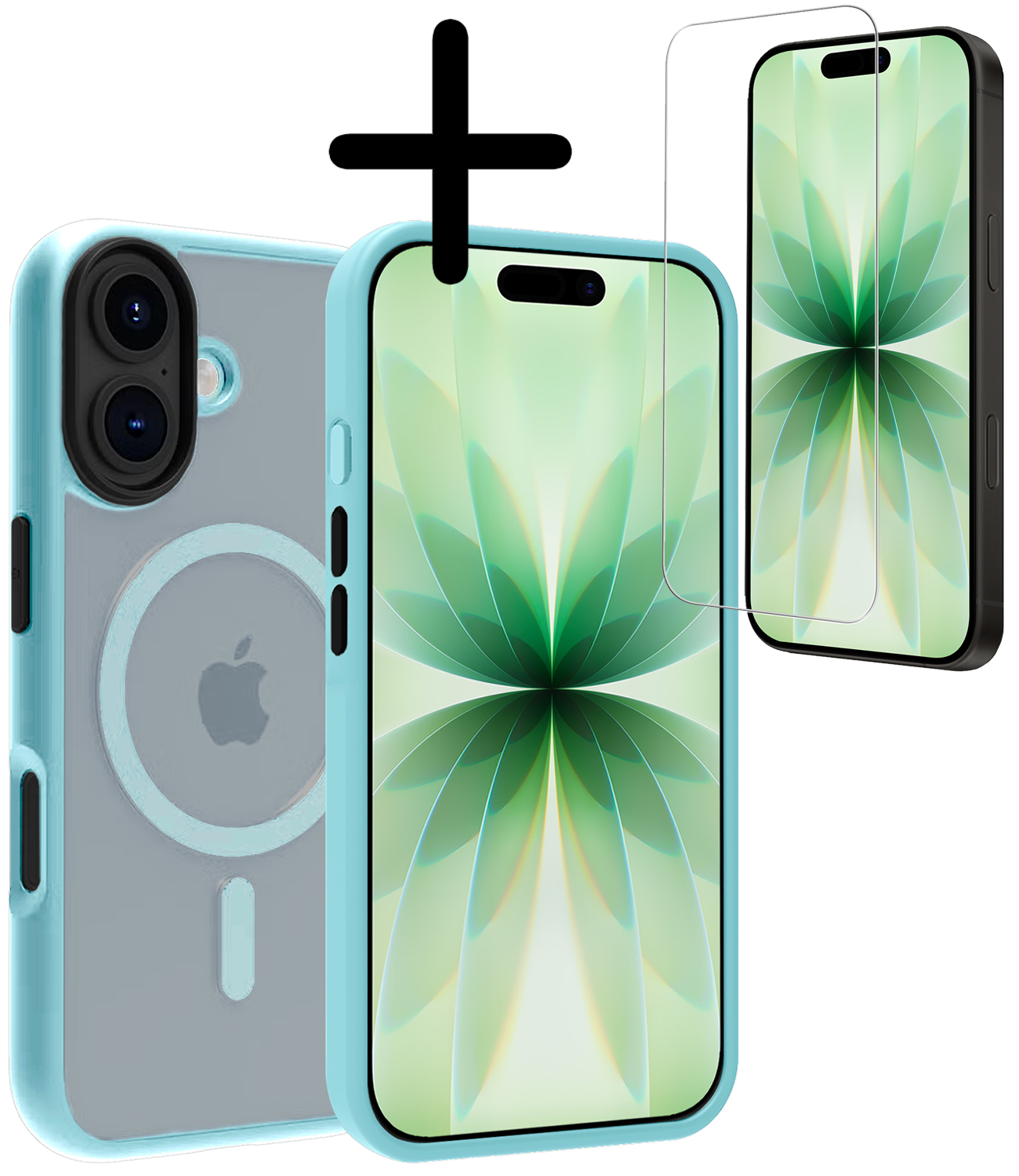 BASEY. BASEY. iPhone 17 Magsafe Hoesje Lichtblauw Met Screenprotector