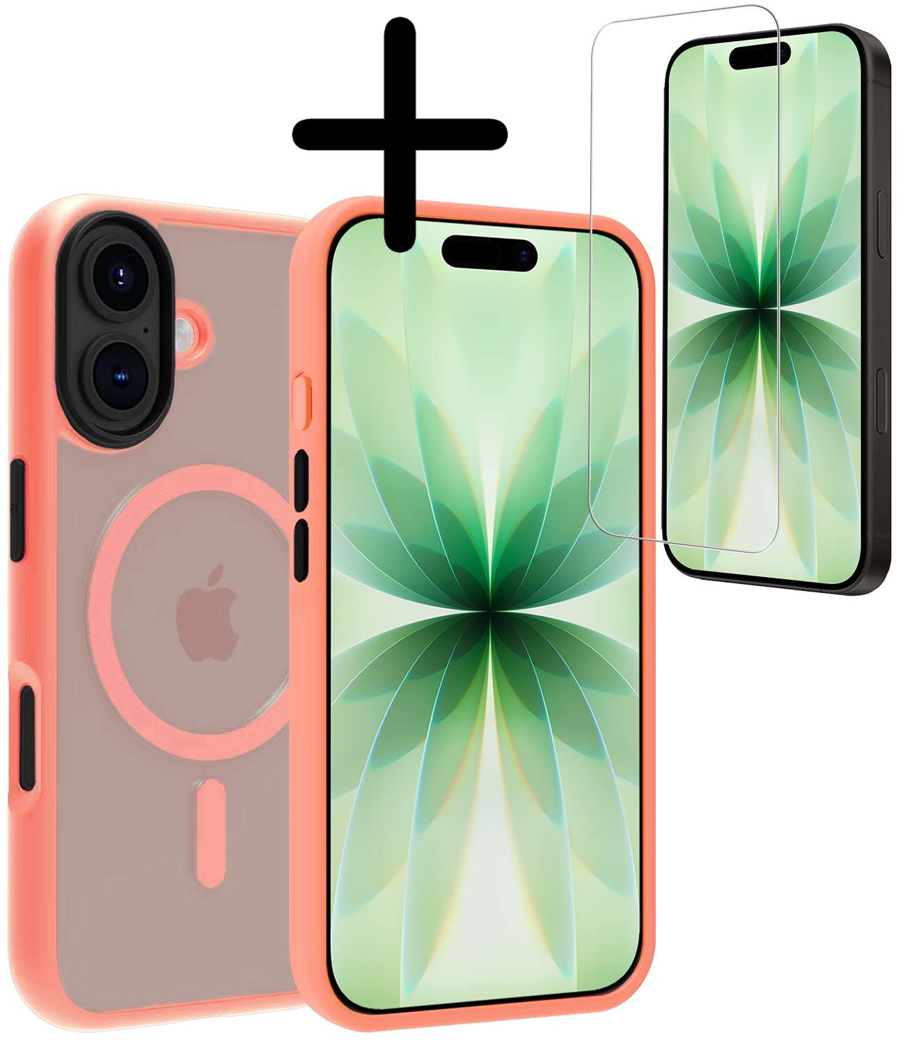 BASEY. BASEY. iPhone 17 Magsafe Hoesje Perzik Met Screenprotector