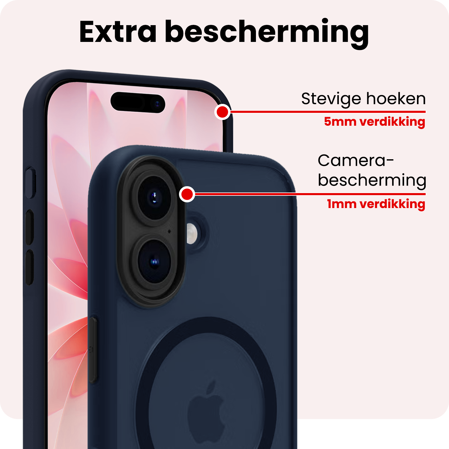 NoXx NoXx iPhone 17 Magsafe Hoesje Donkerblauw Met Screenprotector