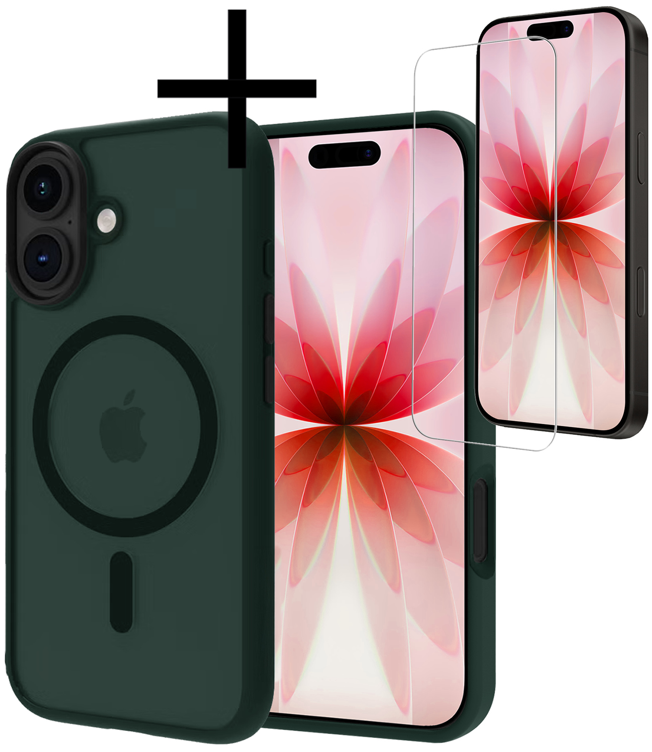 NoXx NoXx iPhone 17 Magsafe Hoesje Donkergroen Met Screenprotector