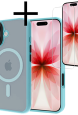 NoXx NoXx iPhone 17 Magsafe Hoesje Lichtblauw Met Screenprotector