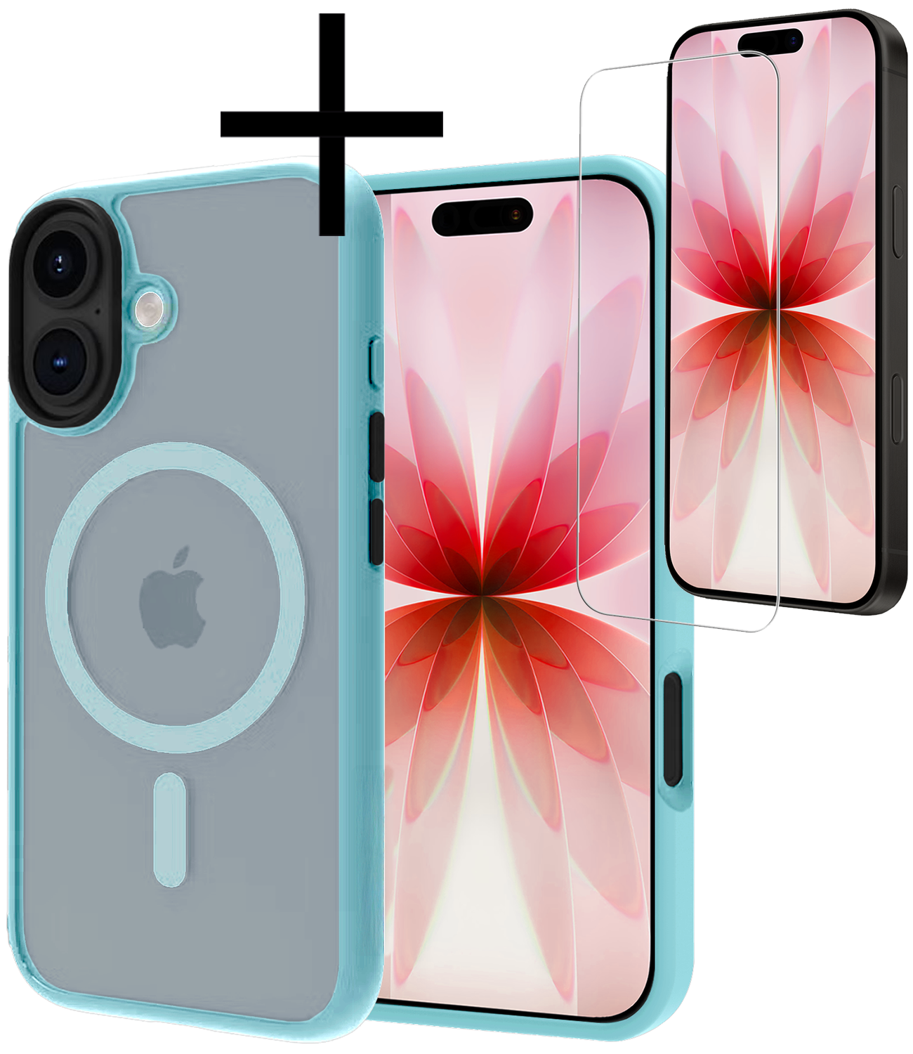 NoXx NoXx iPhone 17 Magsafe Hoesje Lichtblauw Met Screenprotector