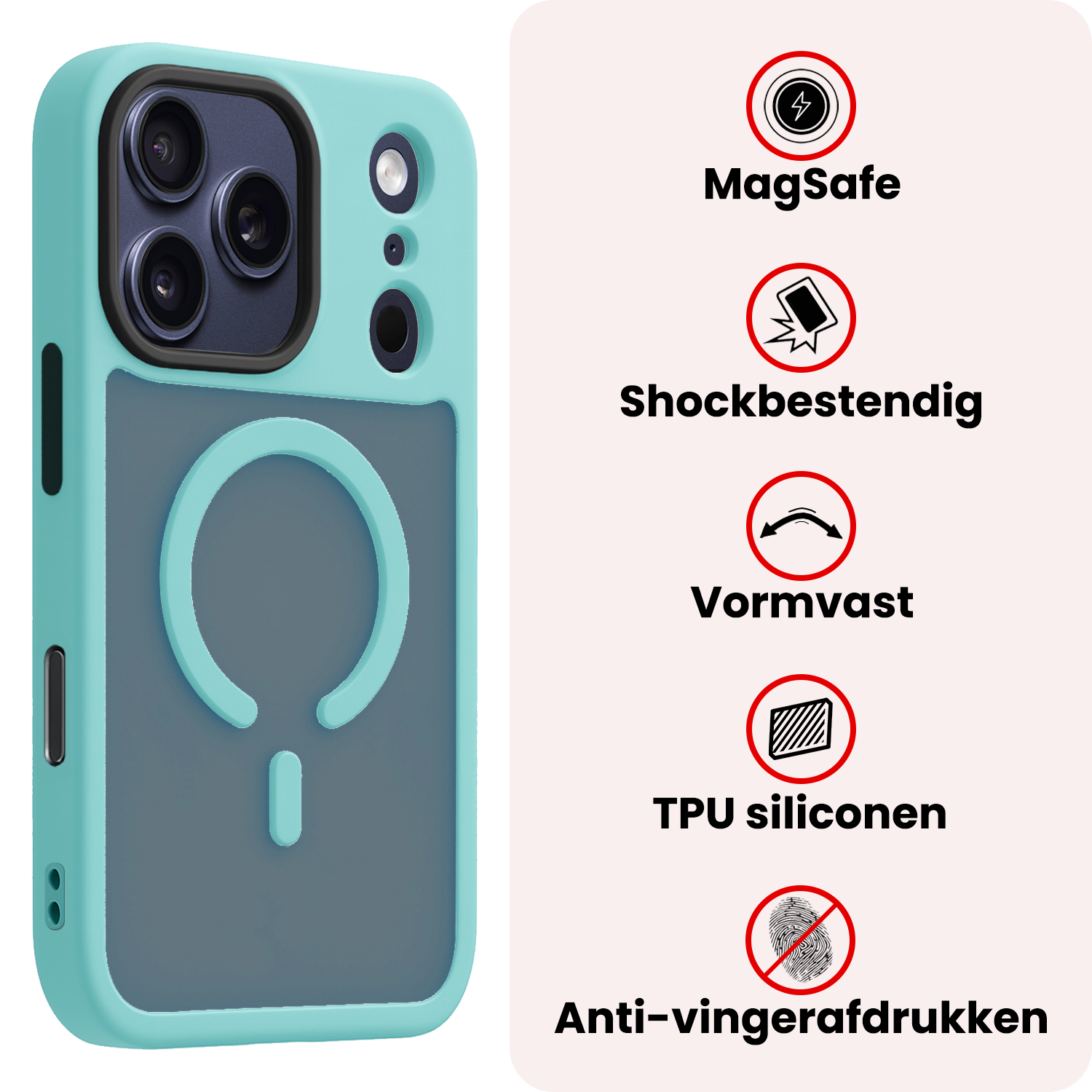NoXx NoXx iPhone 17 Pro Magsafe Hoesje - Lichtblauw