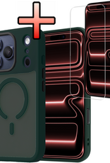 NoXx NoXx iPhone 17 Pro Magsafe Hoesje Donkergroen Met Screenprotector