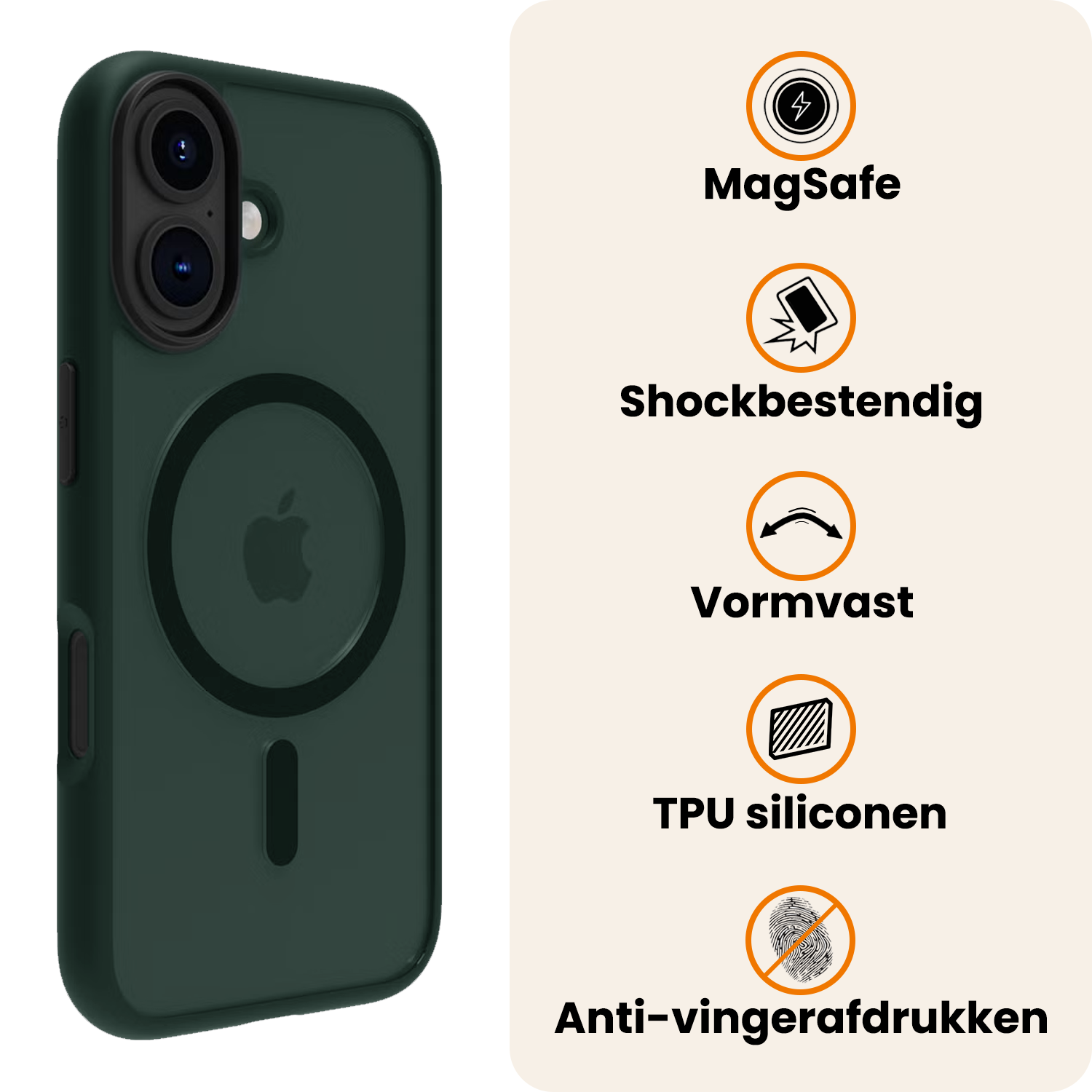 Nomfy Nomfy iPhone 17 Magsafe Hoesje - Donkergroen