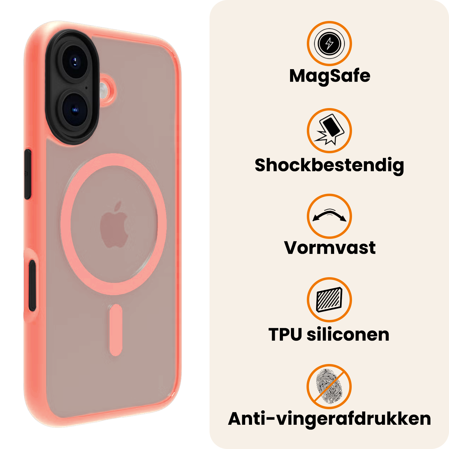 Nomfy Nomfy iPhone 17 Magsafe Hoesje - Perzik