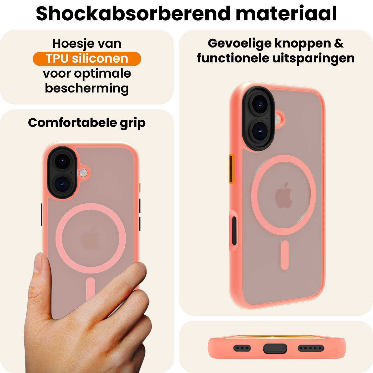 Nomfy Nomfy iPhone 17 Magsafe Hoesje - Perzik