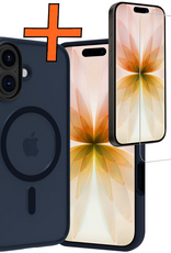 Nomfy Nomfy iPhone 17 Magsafe Hoesje Donkerblauw Met Screenprotector