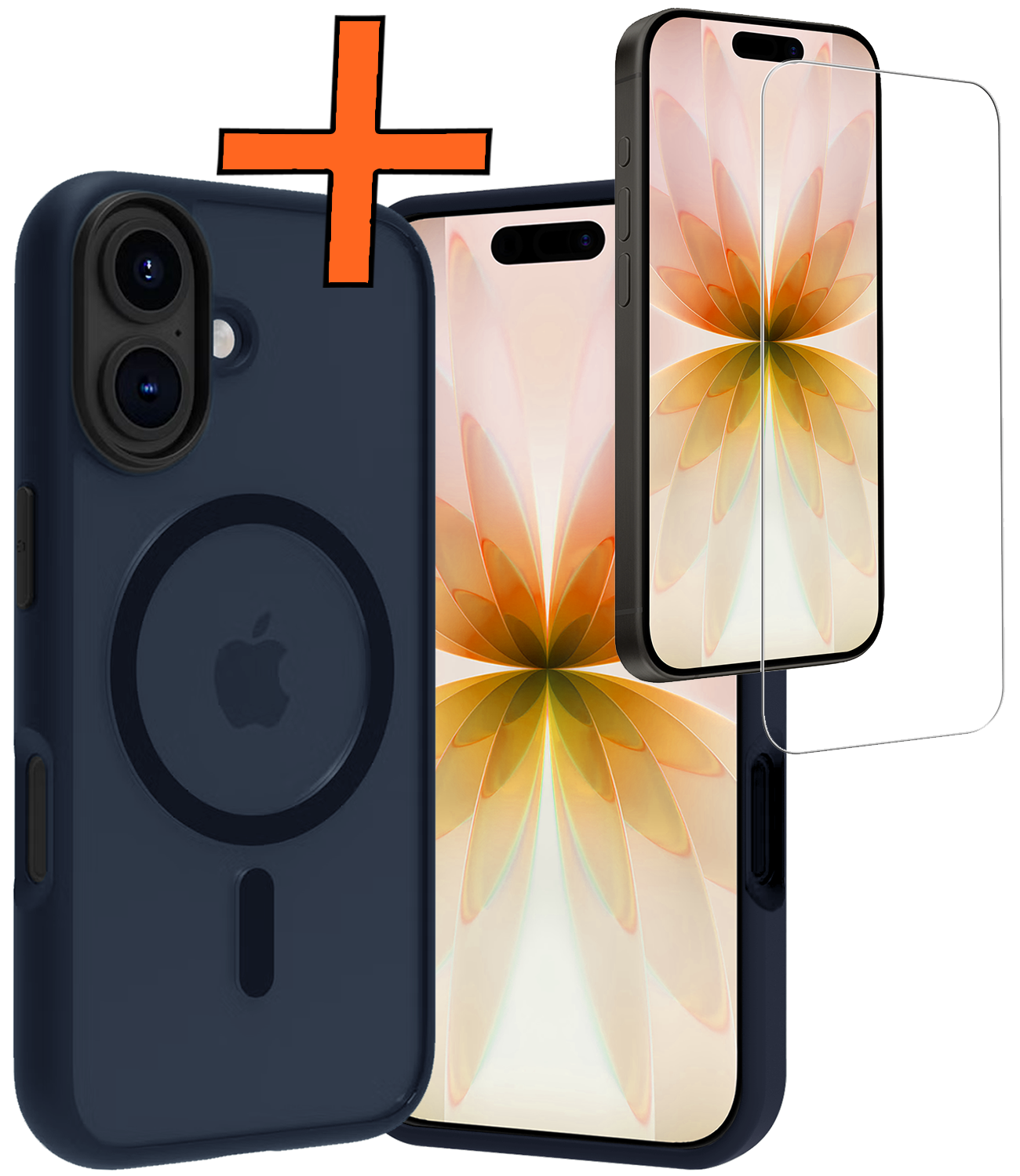 Nomfy Nomfy iPhone 17 Magsafe Hoesje Donkerblauw Met Screenprotector