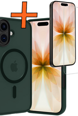 Nomfy Nomfy iPhone 17 Magsafe Hoesje Donkergroen Met Screenprotector
