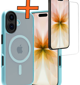 Nomfy Nomfy iPhone 17 Magsafe Hoesje Lichtblauw Met Screenprotector