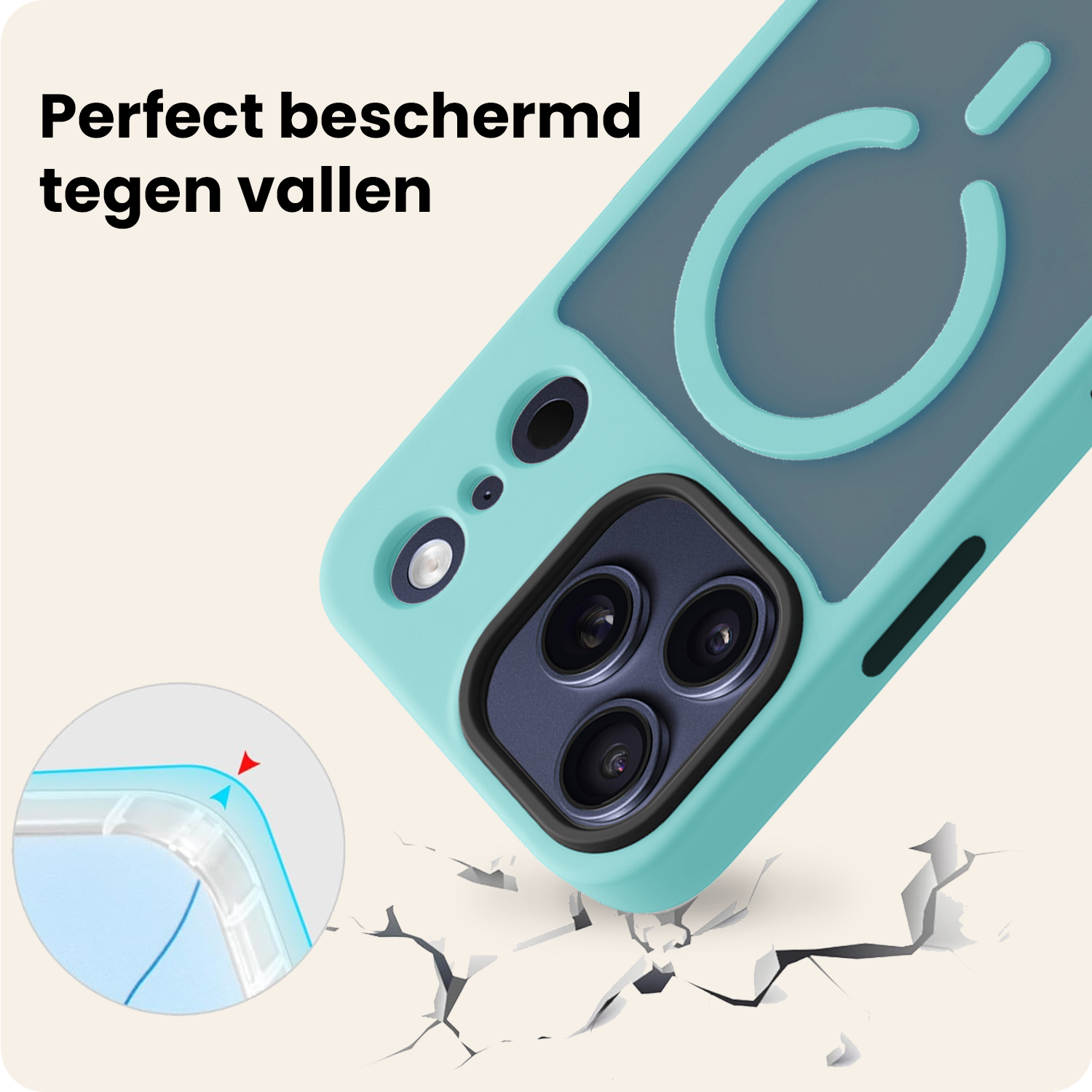 Nomfy Nomfy iPhone 17 Pro Magsafe Hoesje - Lichtblauw