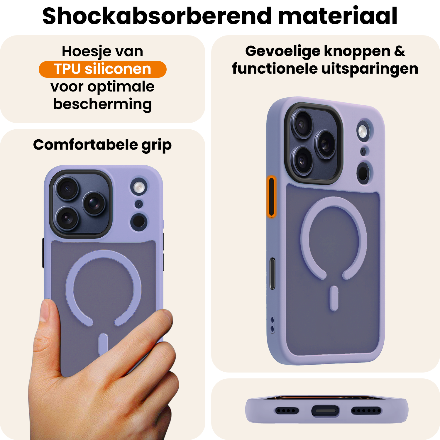 Nomfy Nomfy iPhone 17 Pro Magsafe Hoesje - Lila