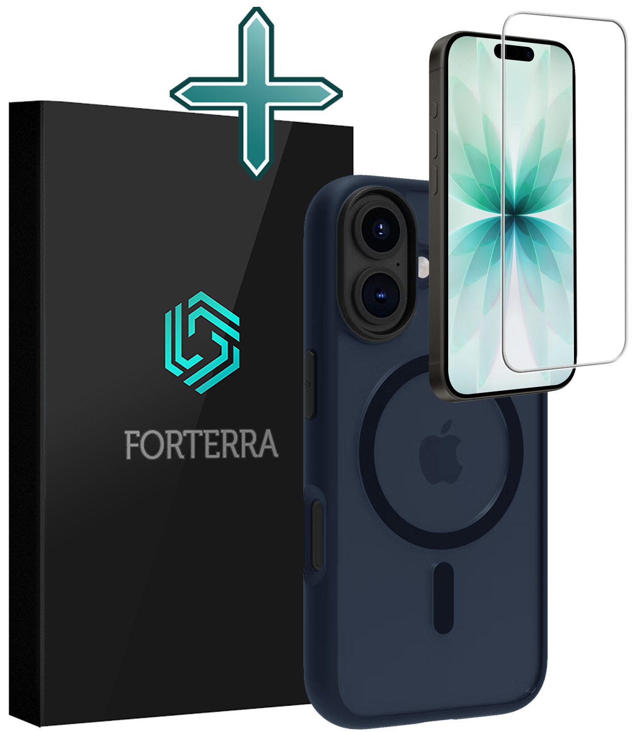 Forterra Forterra iPhone 17 Magsafe Hoesje Donkerblauw Met Screenprotector