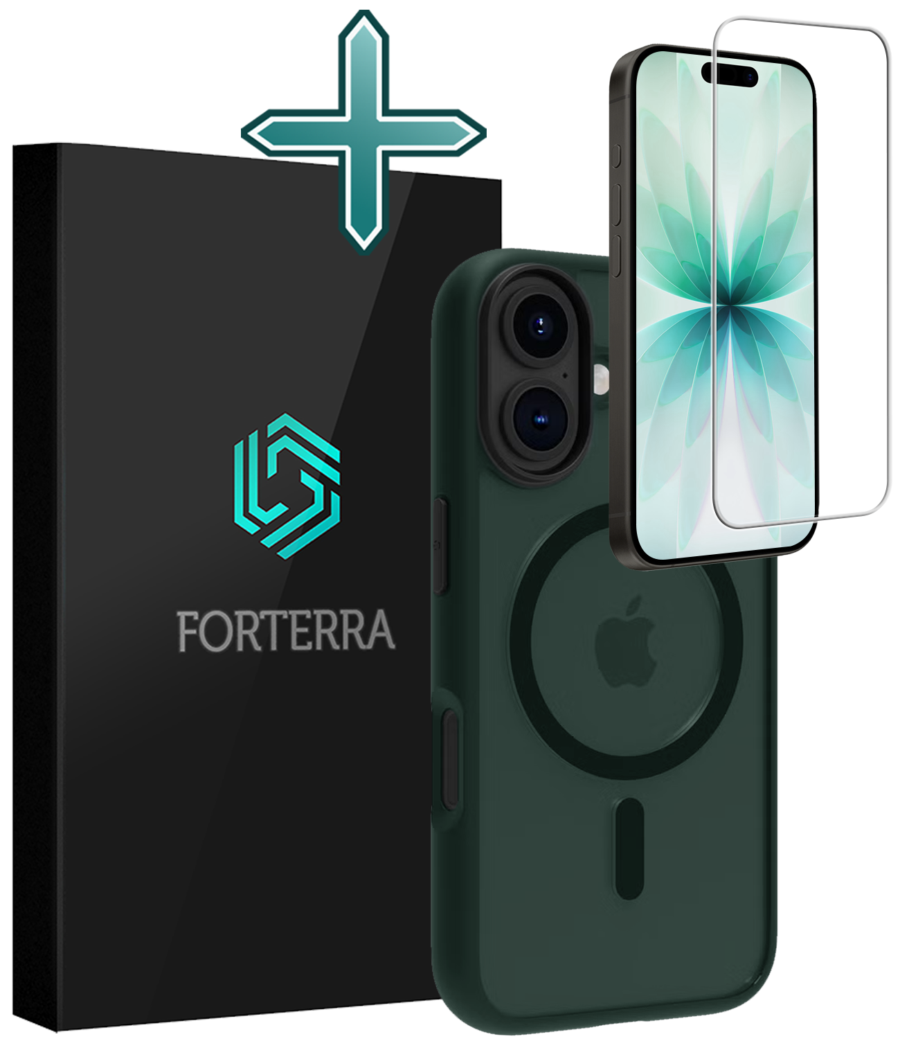 Forterra Forterra iPhone 17 Magsafe Hoesje Donkergroen Met Screenprotector