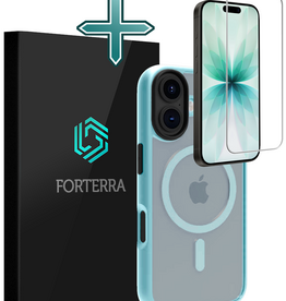 Forterra Forterra iPhone 17 Magsafe Hoesje Lichtblauw Met Screenprotector
