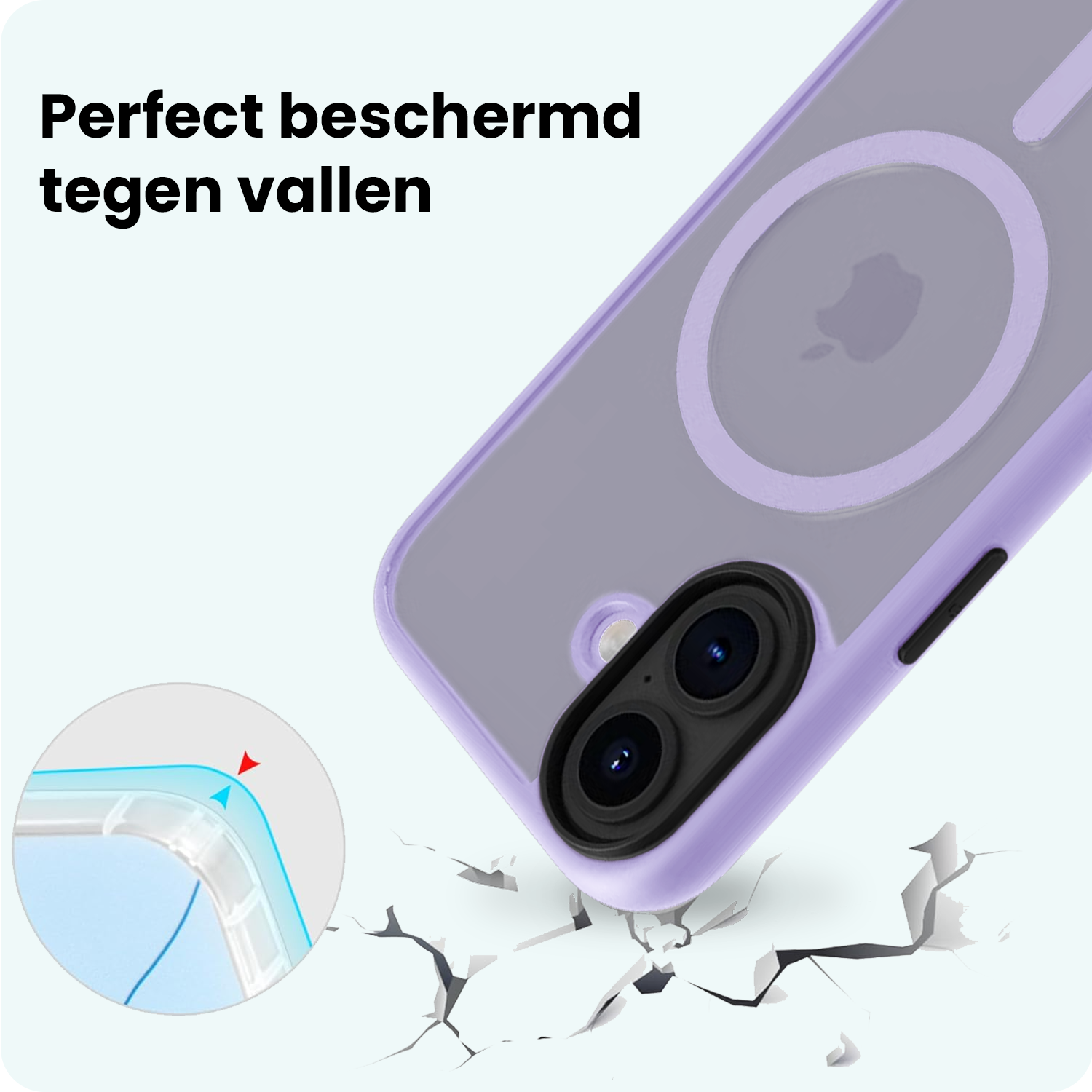 Forterra Forterra iPhone 17 Magsafe Hoesje Lila Met Screenprotector