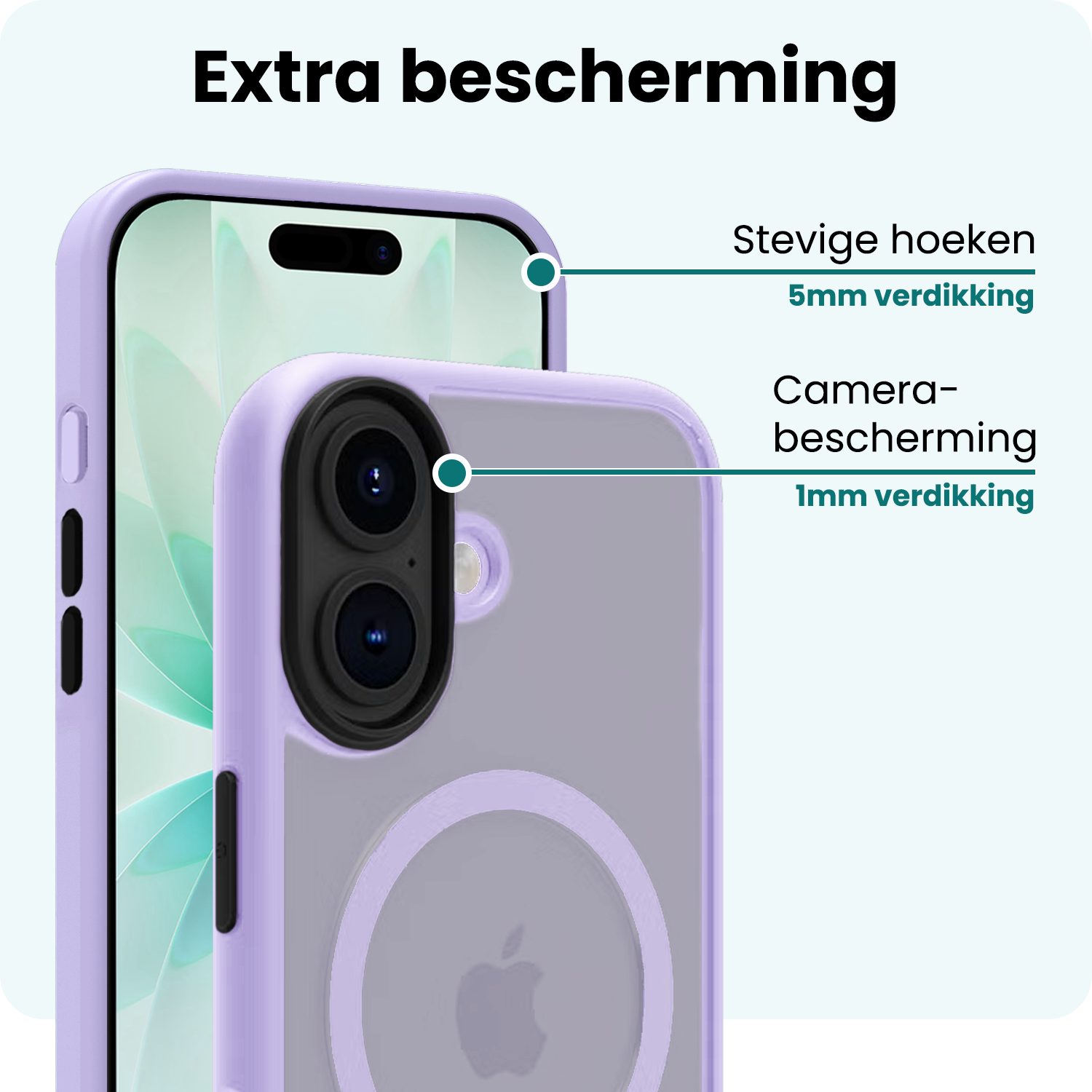 Forterra Forterra iPhone 17 Magsafe Hoesje Lila Met Screenprotector