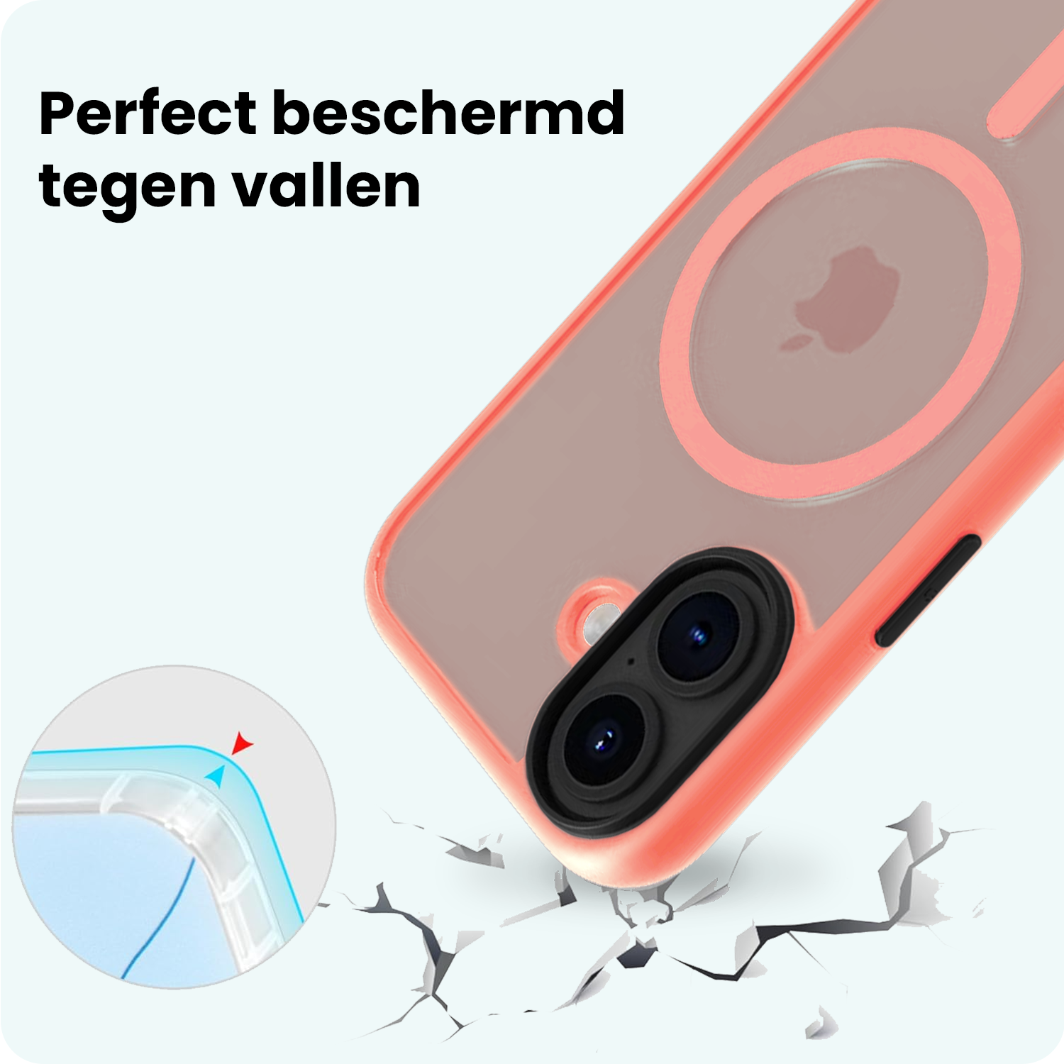 Forterra Forterra iPhone 17 Magsafe Hoesje Perzik Met Screenprotector