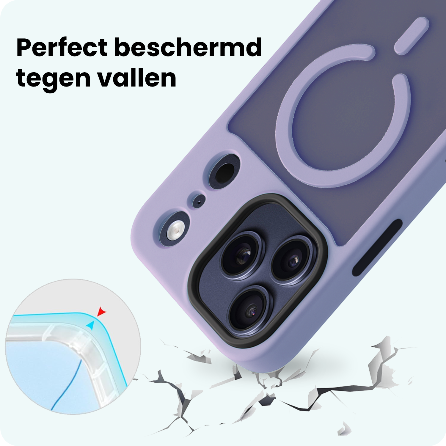 Forterra Forterra iPhone 17 Pro Magsafe Hoesje - Lila