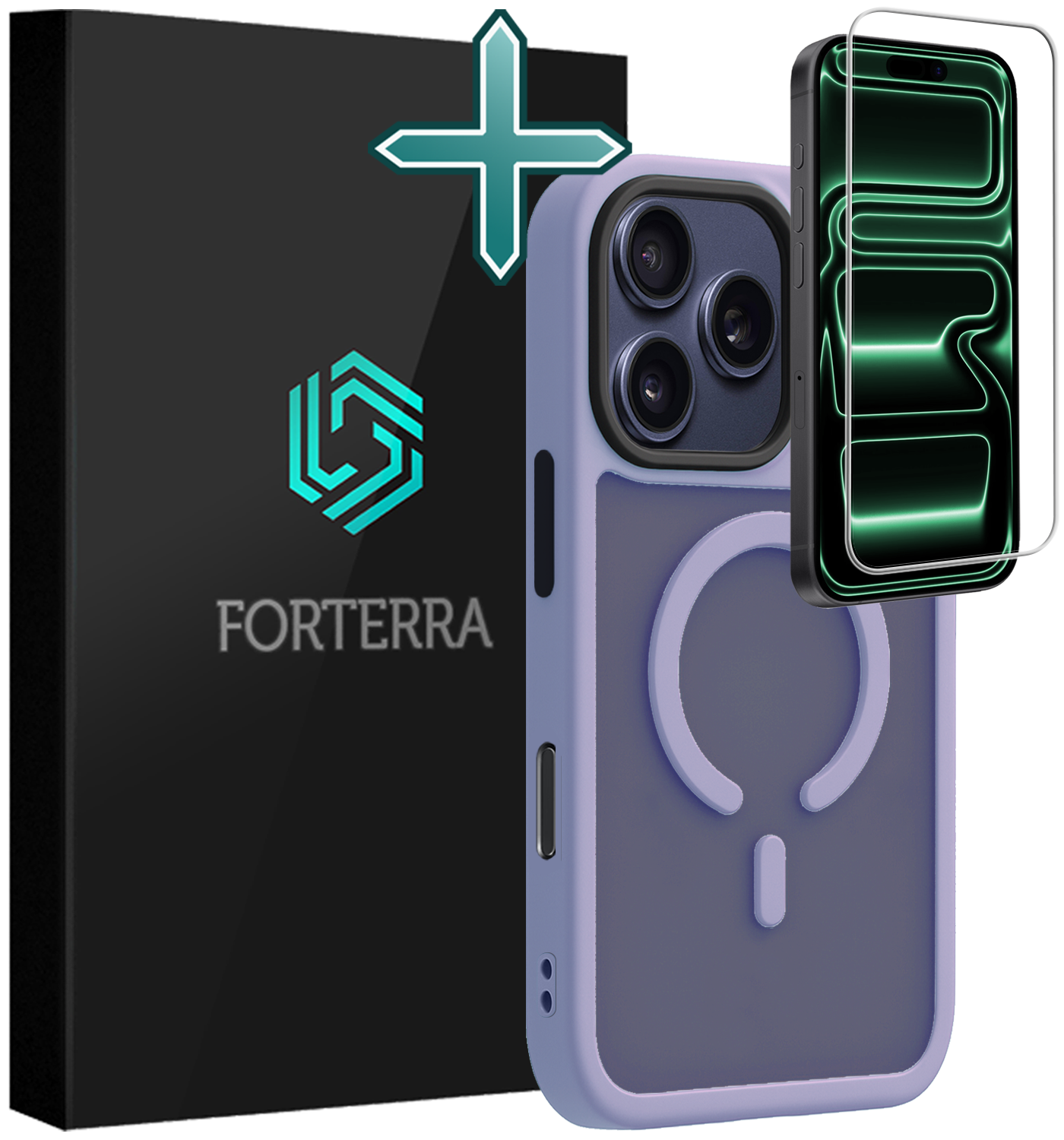 Forterra Forterra iPhone 17 Pro Magsafe Hoesje Lila Met Screenprotector