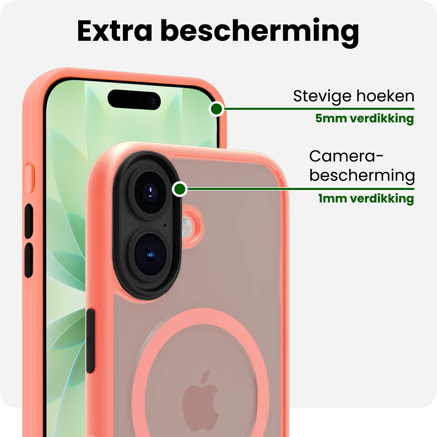 BASEY. BASEY. iPhone 17 Magsafe Hoesje Perzik Met 2x Screenprotector