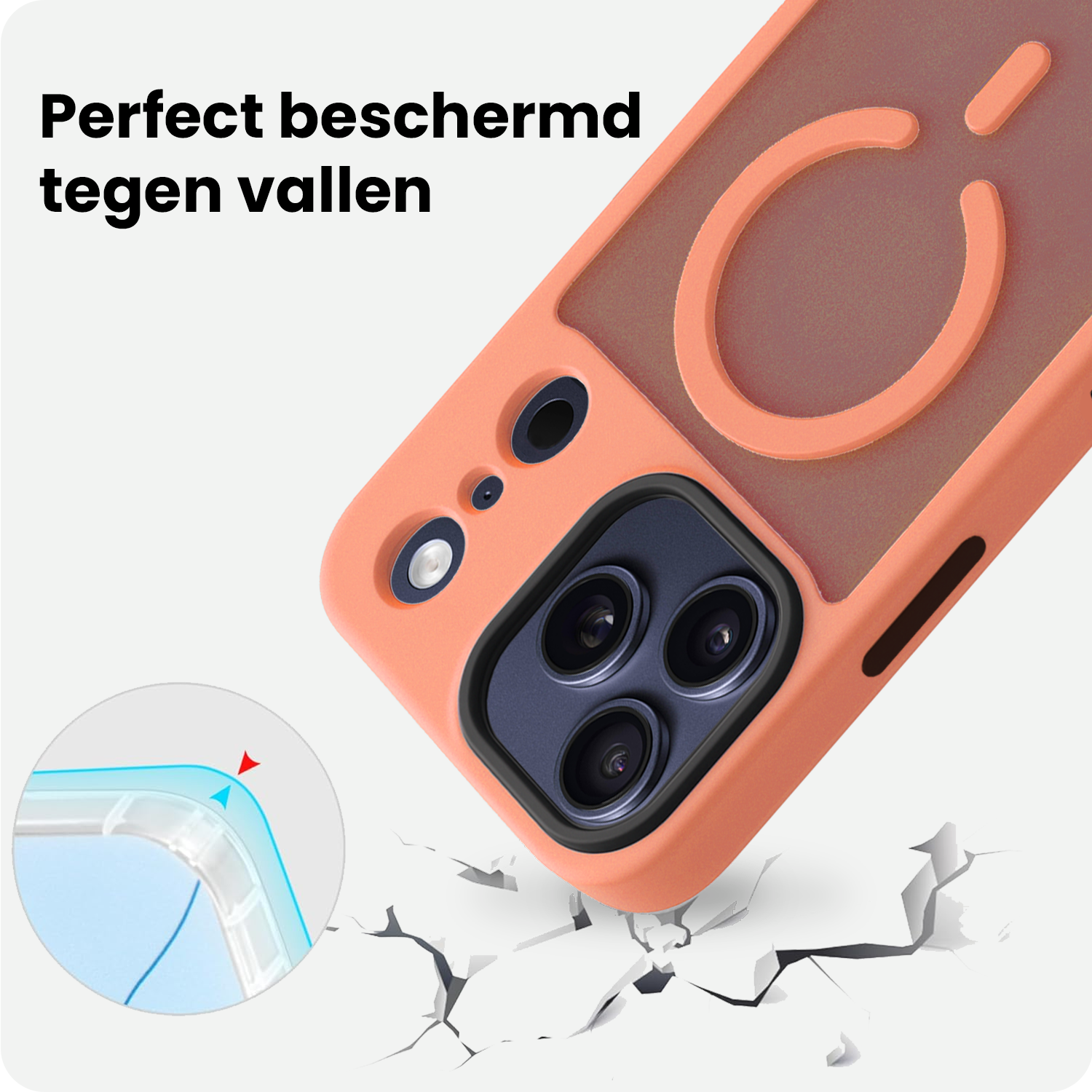 BASEY. BASEY. iPhone 17 Pro Magsafe Hoesje - Perzik - 2 PACK