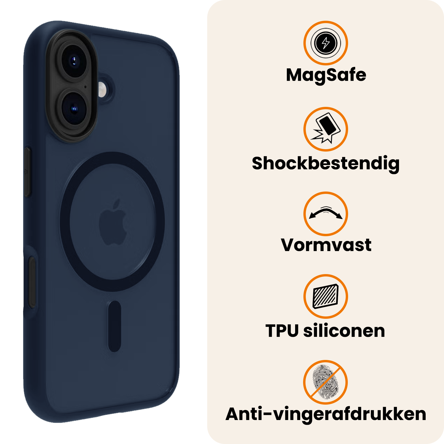 Nomfy Nomfy iPhone 17 Magsafe Hoesje - Donkerblauw - 2 PACK