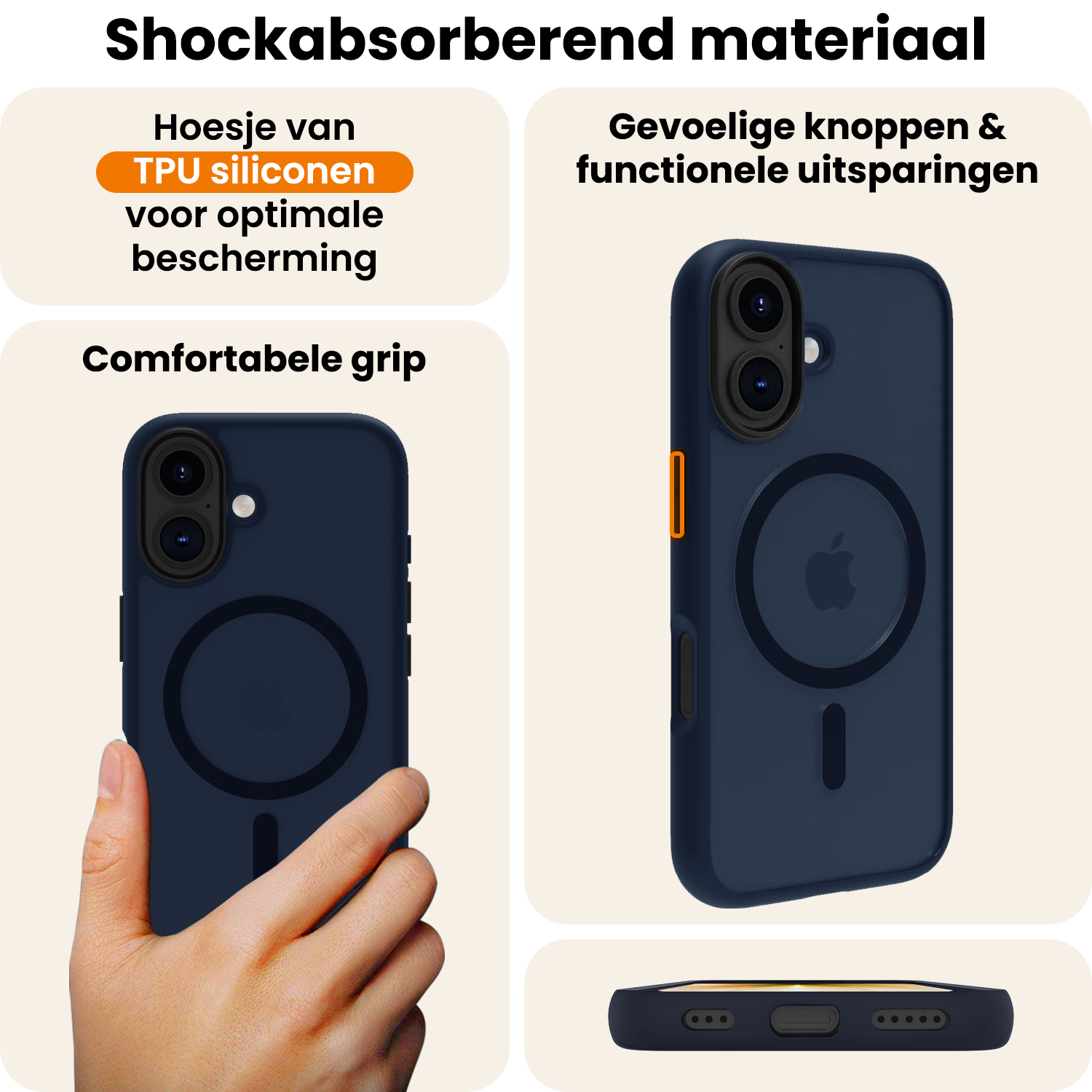 Nomfy Nomfy iPhone 17 Magsafe Hoesje - Donkerblauw - 2 PACK