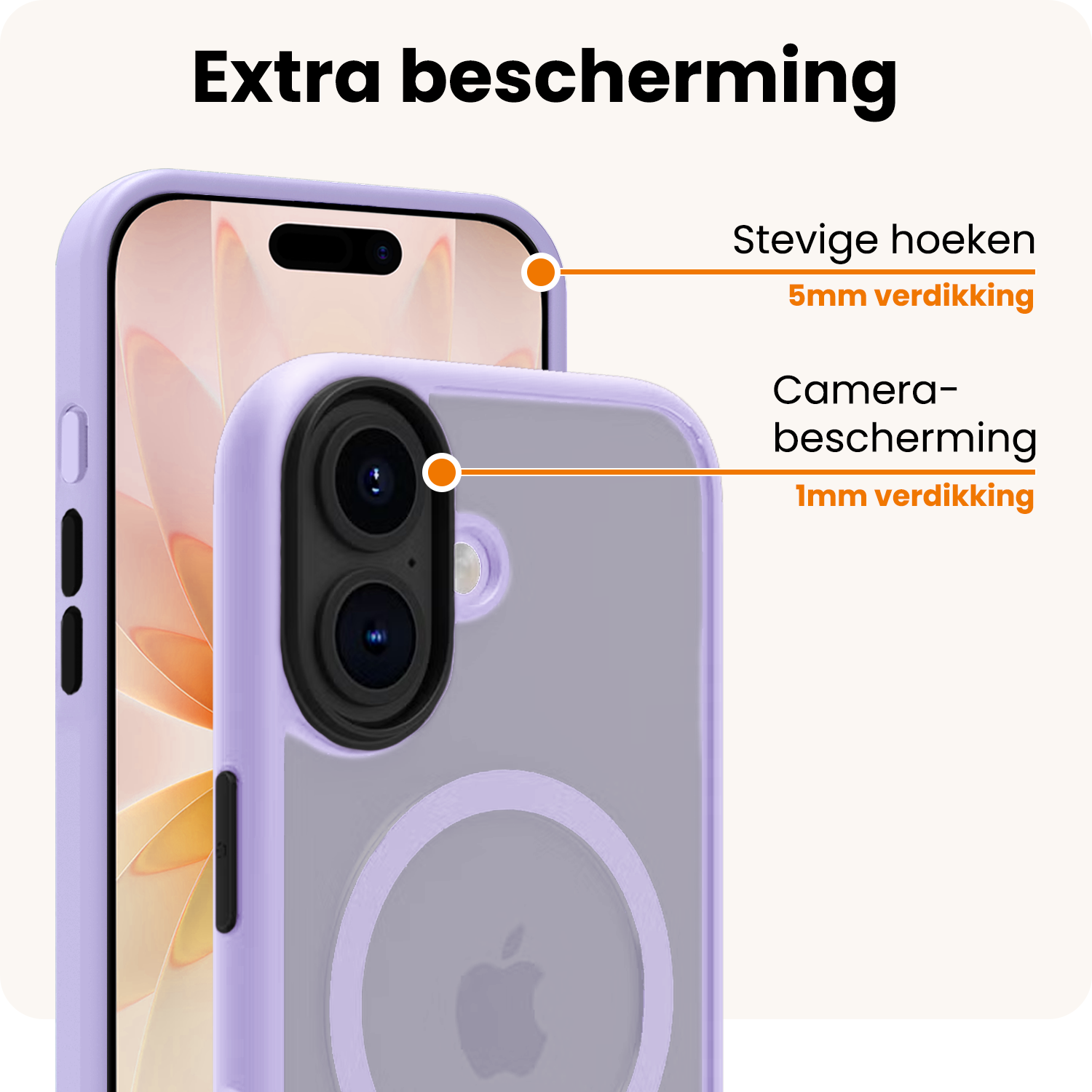 Nomfy Nomfy iPhone 17 Magsafe Hoesje Lila Met 2x Screenprotector