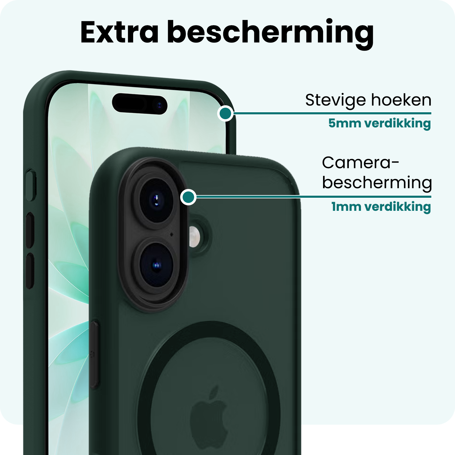 Forterra Forterra iPhone 17 Magsafe Hoesje - Donkergroen - 2 PACK