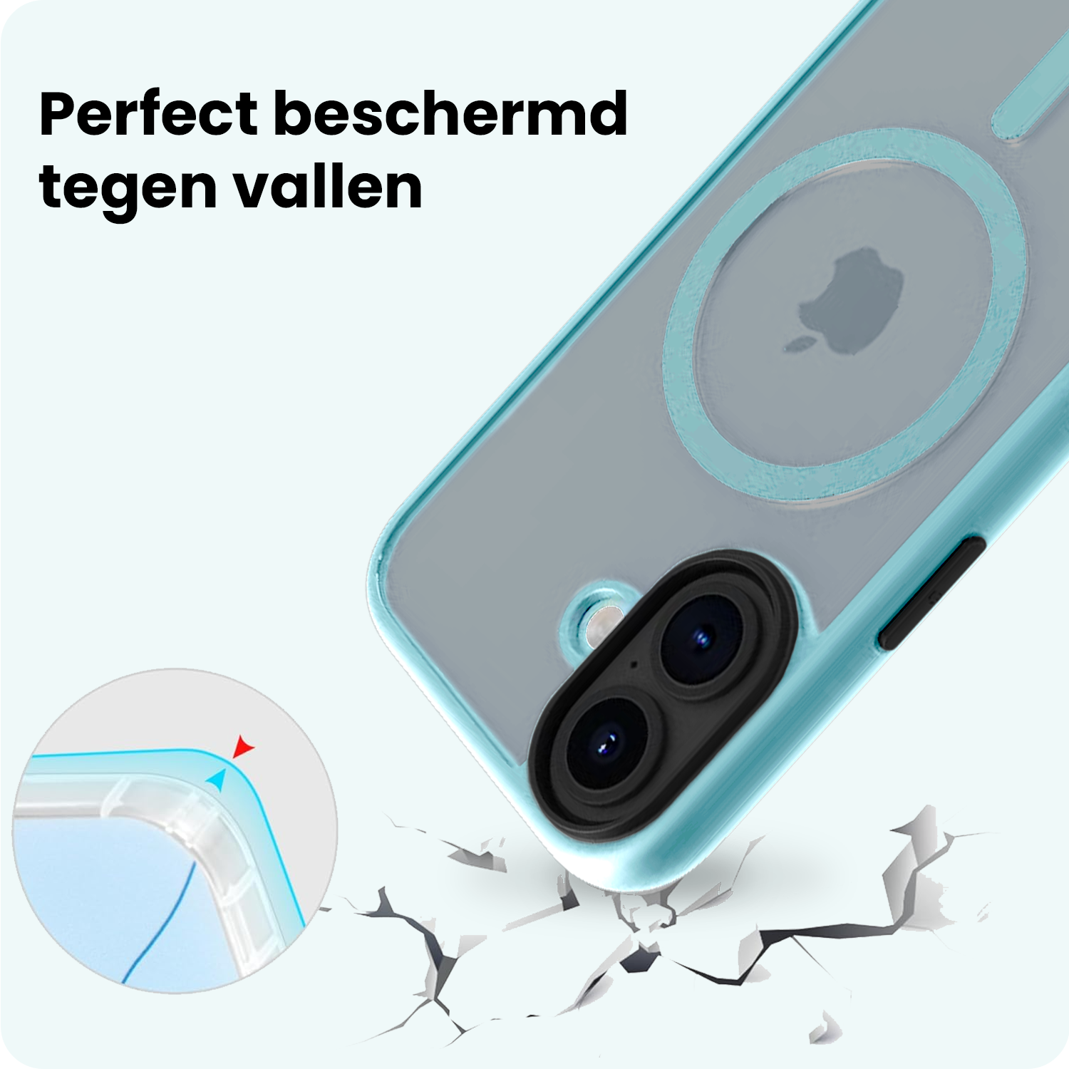 Forterra Forterra iPhone 17 Magsafe Hoesje - Lichtblauw - 2 PACK