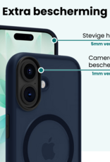 Forterra Forterra iPhone 17 Magsafe Hoesje Donkerblauw Met 2x Screenprotector