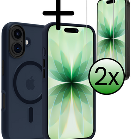 BASEY. BASEY. iPhone 17 Magsafe Hoesje Donkerblauw Met 2x Screenprotector