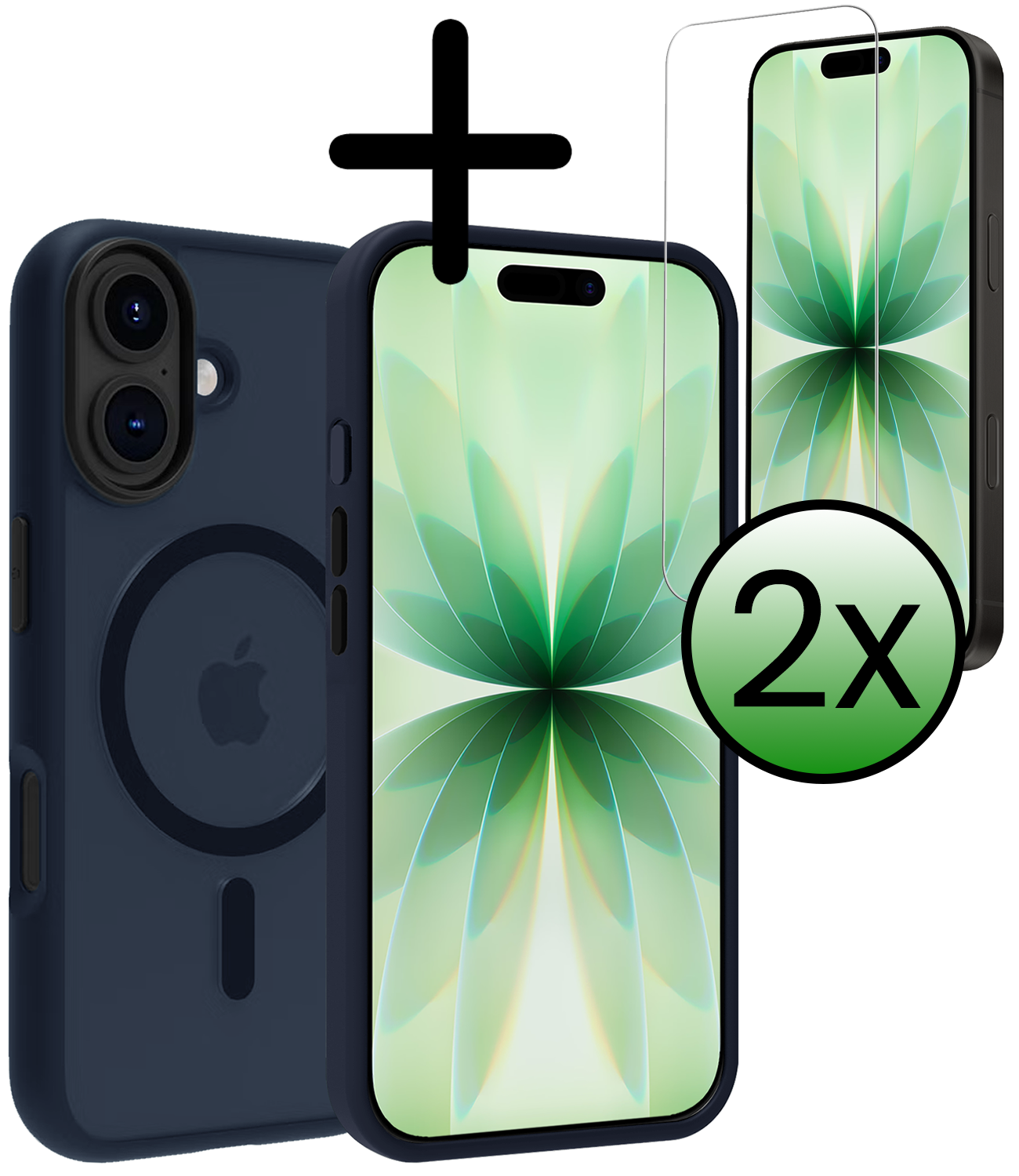 BASEY. BASEY. iPhone 17 Magsafe Hoesje Donkerblauw Met 2x Screenprotector