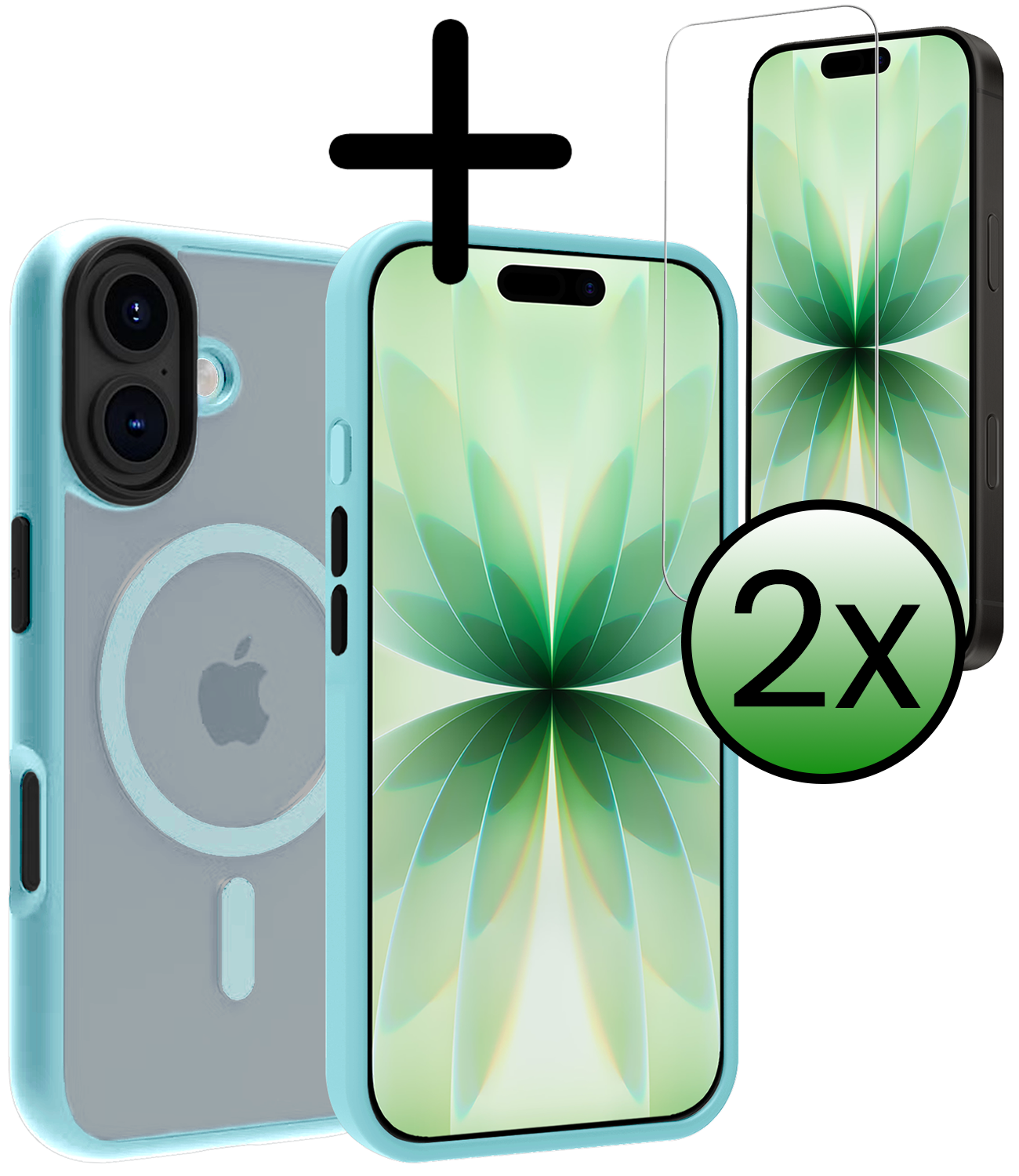 BASEY. BASEY. iPhone 17 Magsafe Hoesje Lichtblauw Met 2x Screenprotector