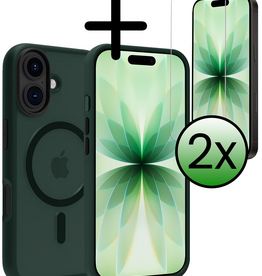 BASEY. BASEY. iPhone 17 Magsafe Hoesje Donkergroen Met 2x Screenprotector