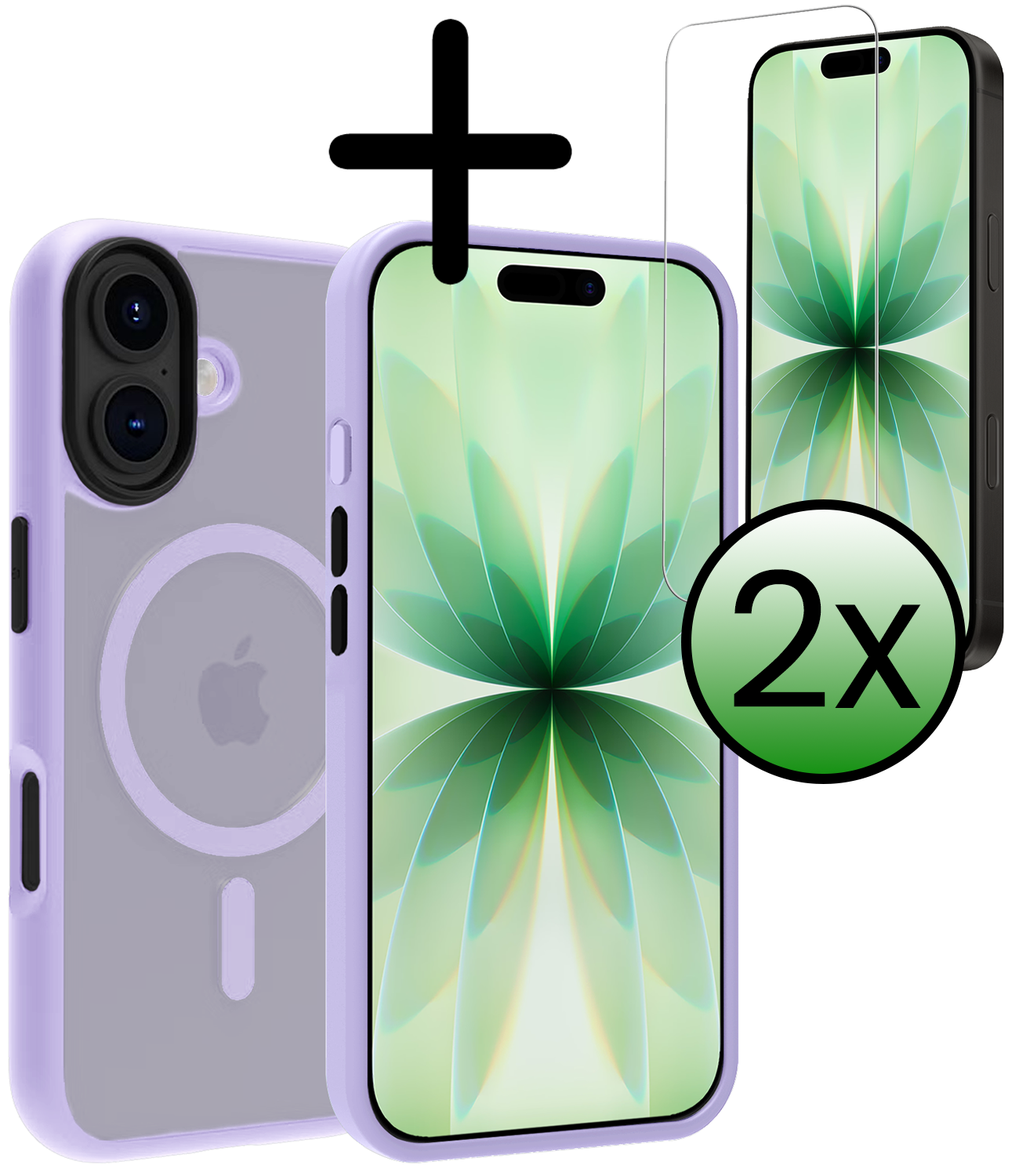 BASEY. BASEY. iPhone 17 Magsafe Hoesje Lila Met 2x Screenprotector