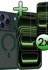 BASEY. BASEY. iPhone 17 Pro Magsafe Hoesje Donkergroen Met 2x Screenprotector
