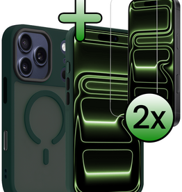 BASEY. BASEY. iPhone 17 Pro Magsafe Hoesje Donkergroen Met 2x Screenprotector