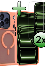 BASEY. BASEY. iPhone 17 Pro Magsafe Hoesje Perzik Met 2x Screenprotector