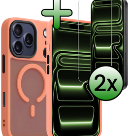 BASEY. BASEY. iPhone 17 Pro Magsafe Hoesje Perzik Met 2x Screenprotector